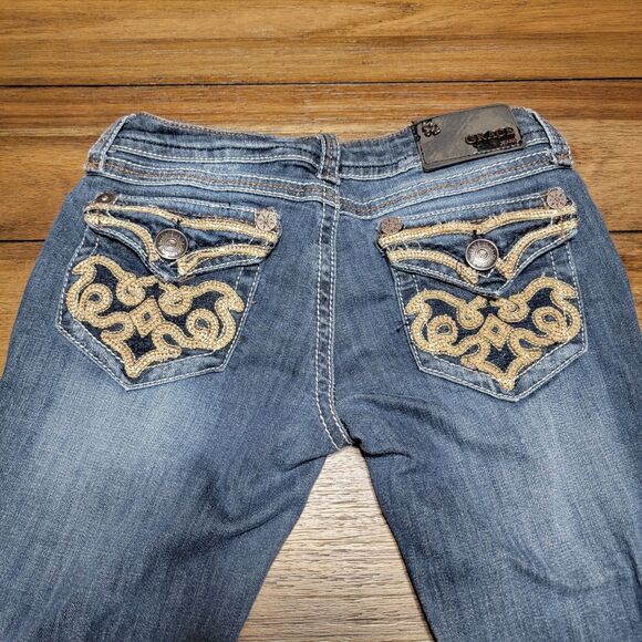 Grace in LA Jeans Low Rise Decorated Back Pockets - Size 5/26 - Picture 2 of 9